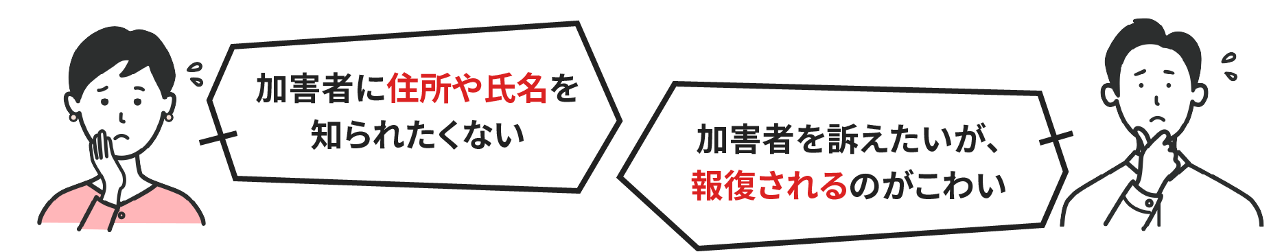 加害者に住所や氏名を知られたくない、加害者を訴えたいが、報復されるのがこわい